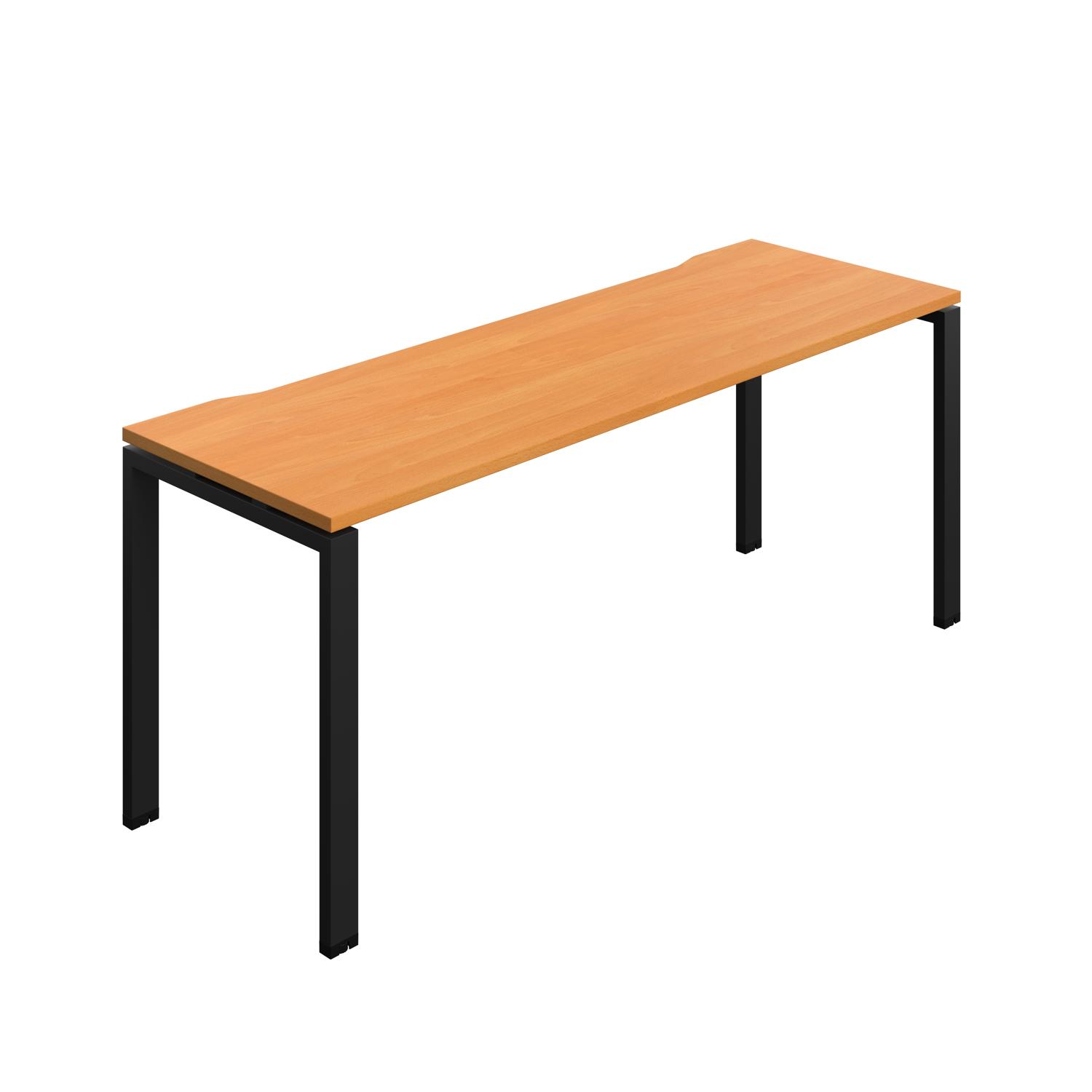 Synergy Bench with Cut Out: 1 Person : Goal Post Leg : 1800 700 Beech/Black