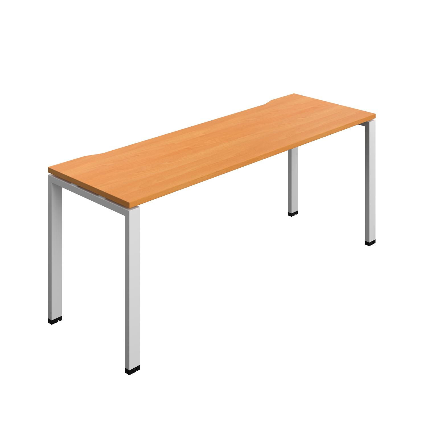 Synergy Bench with Cut Out: 1 Person : Goal Post Leg : 1800 700 Beech/Silver
