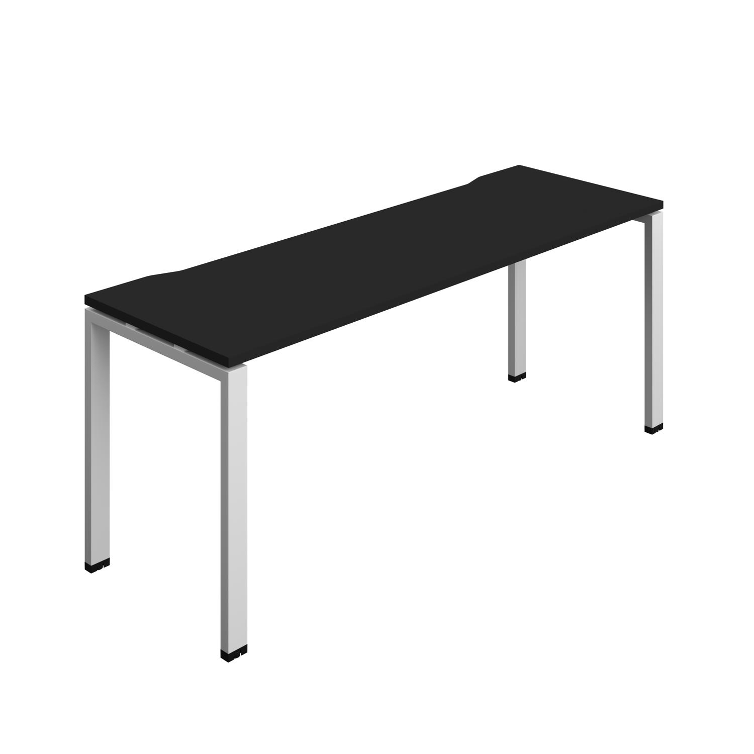 Synergy Bench with Cut Out: 1 Person : Goal Post Leg : 1800 700 Black/Silver