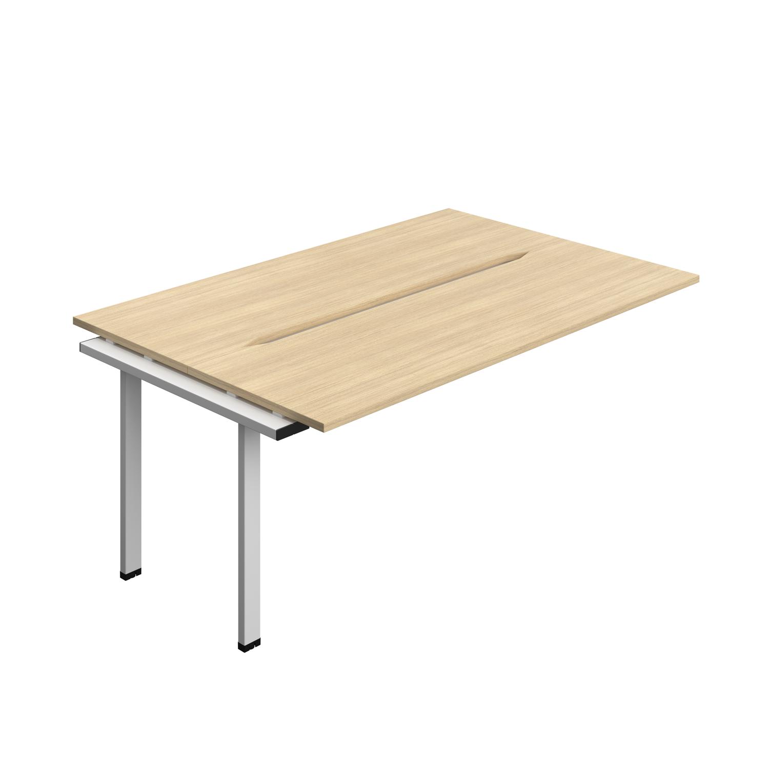 Synergy Bench Extension with Cut Out: 2 Person : 1800 700 Nova Oak/Silver