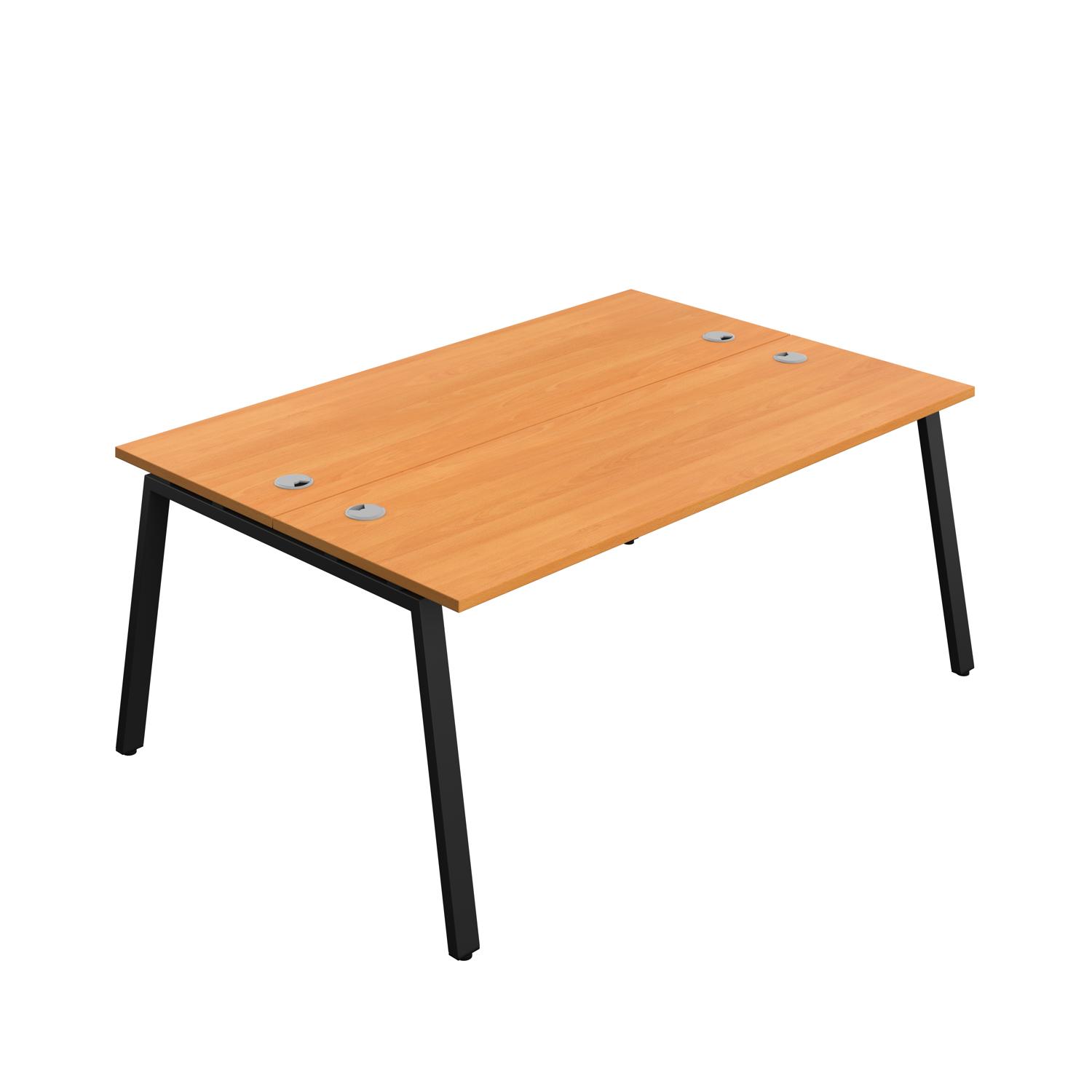 Synergy Bench with Cable Ports: 2 Person : A-Frame Leg : 1800 700 Beech/Black