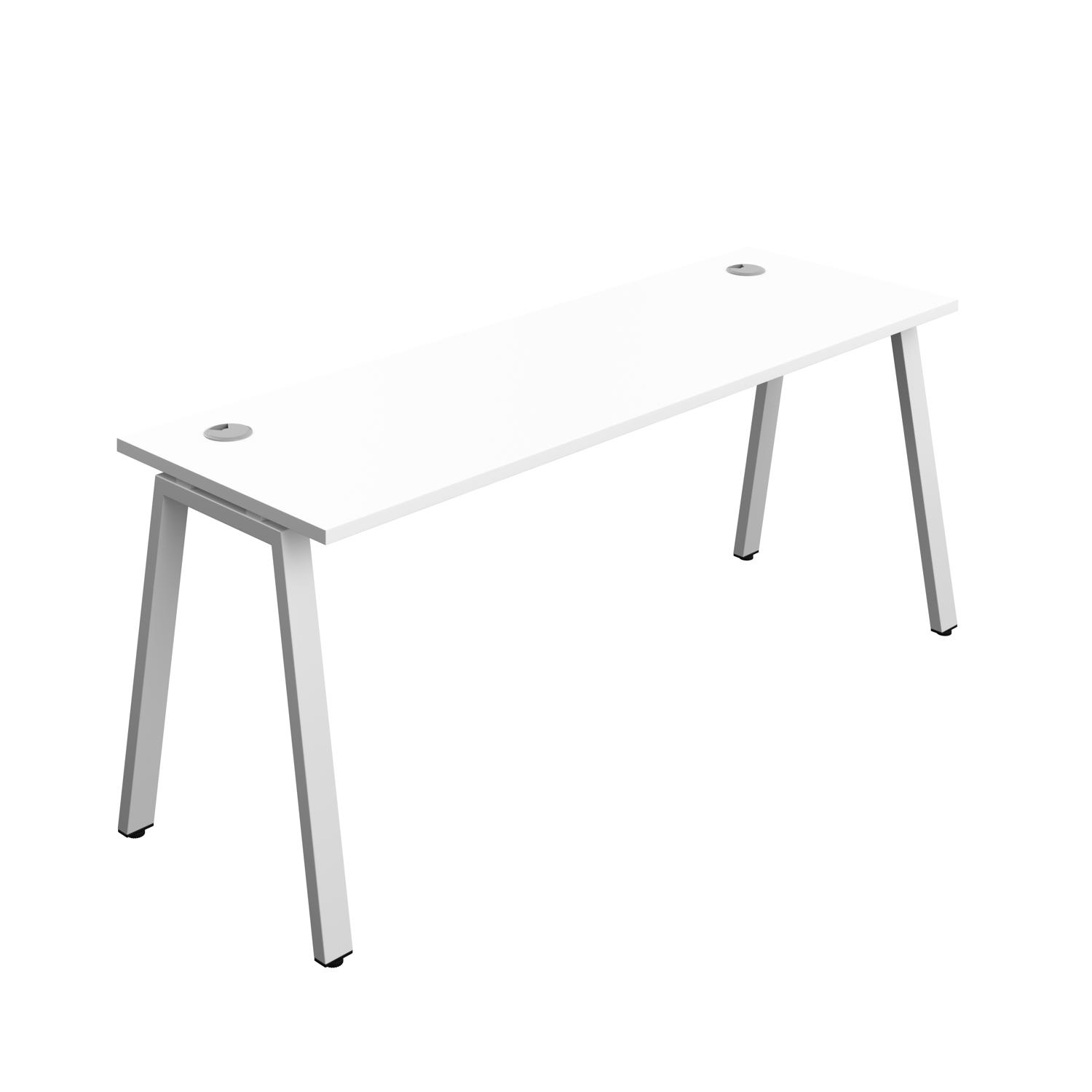Synergy Bench with Cable Ports: 1 Person : A-Frame Leg : 1800 700 White/Silver
