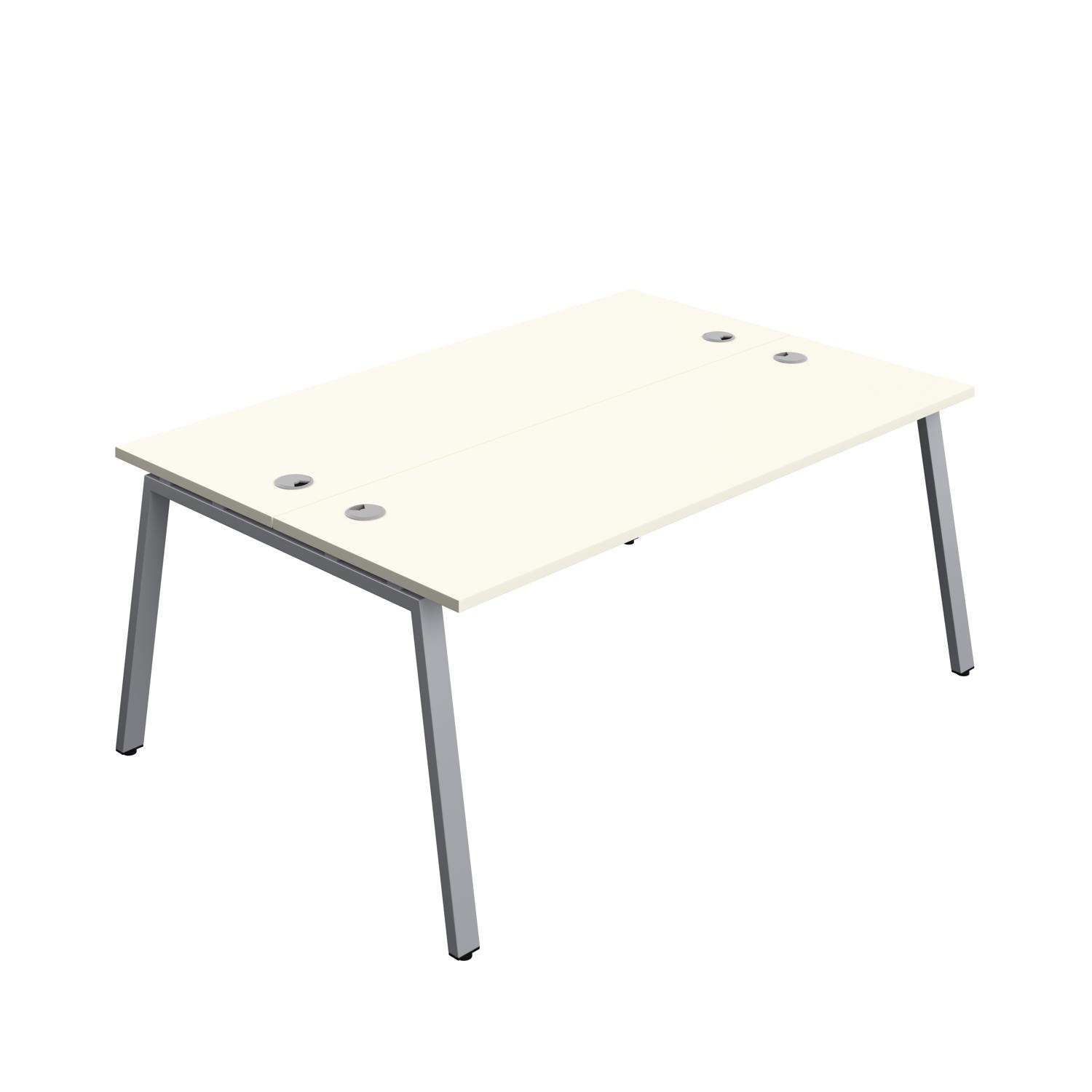 Synergy Bench with Cable Ports: 2 Person : A-Frame Leg : 1800 700 White/Silver
