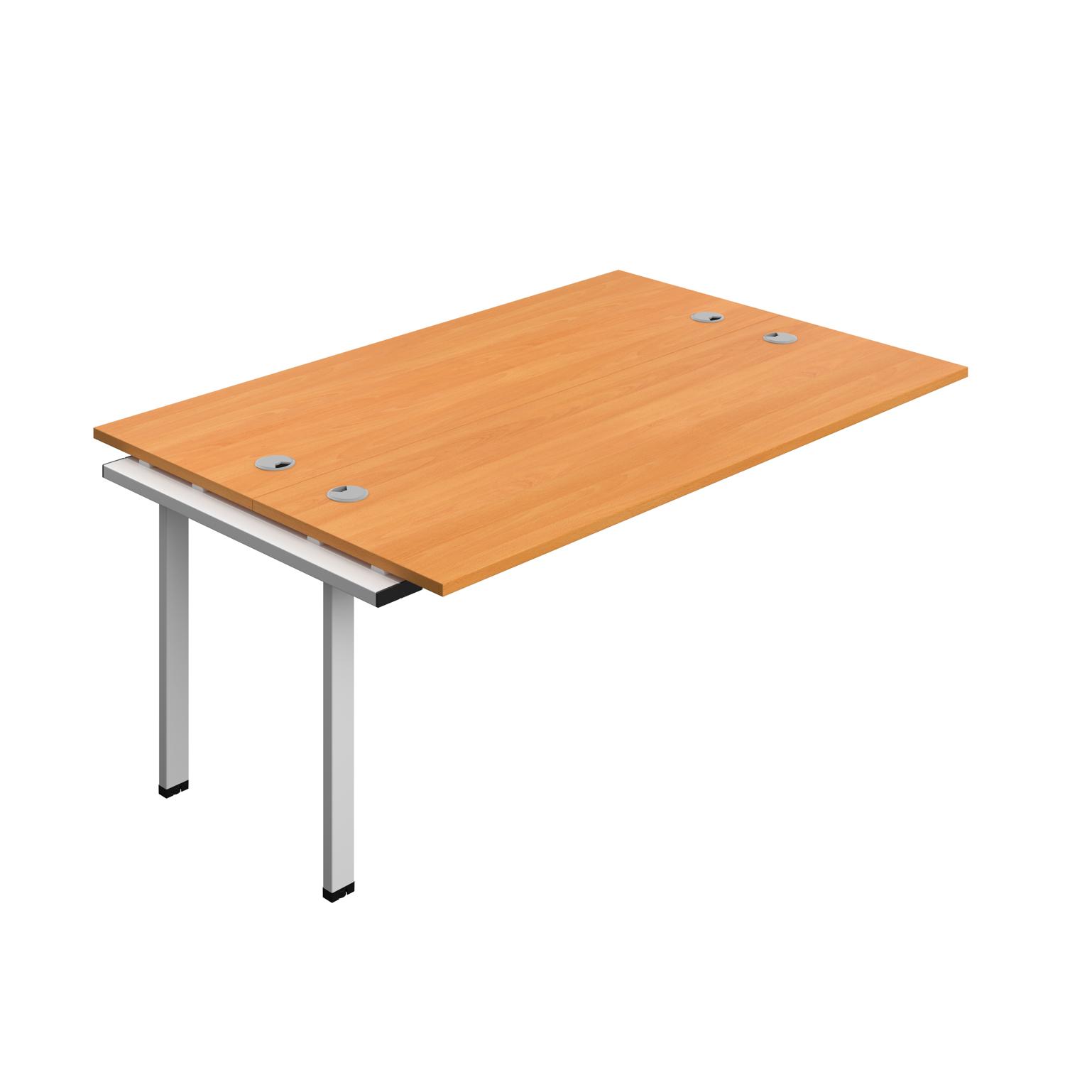 Synergy Bench Extension with Cable Ports: 2 Person : 1800 700 Beech/Silver