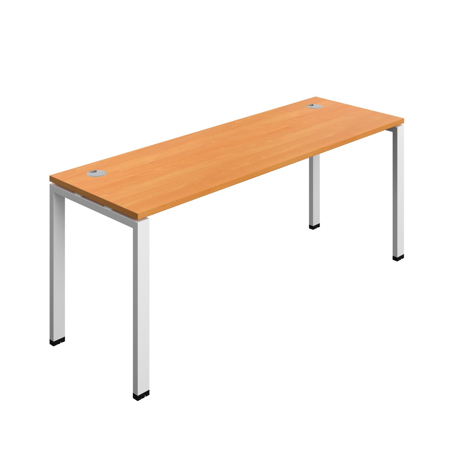 Synergy Bench with Cable Ports: 1 Person : Goal Post Leg : 1800 700 Beech/White