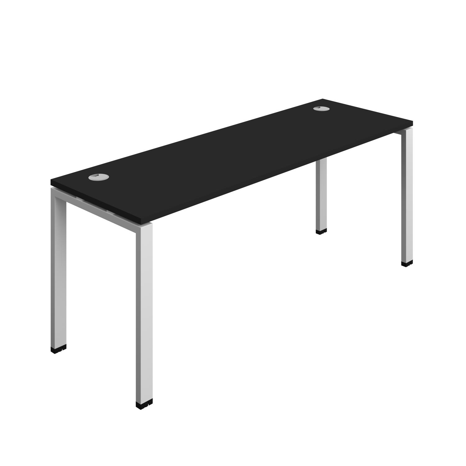 Synergy Bench with Cable Ports: 1 Person : Goal Post Leg : 1800 700 Black/Silver