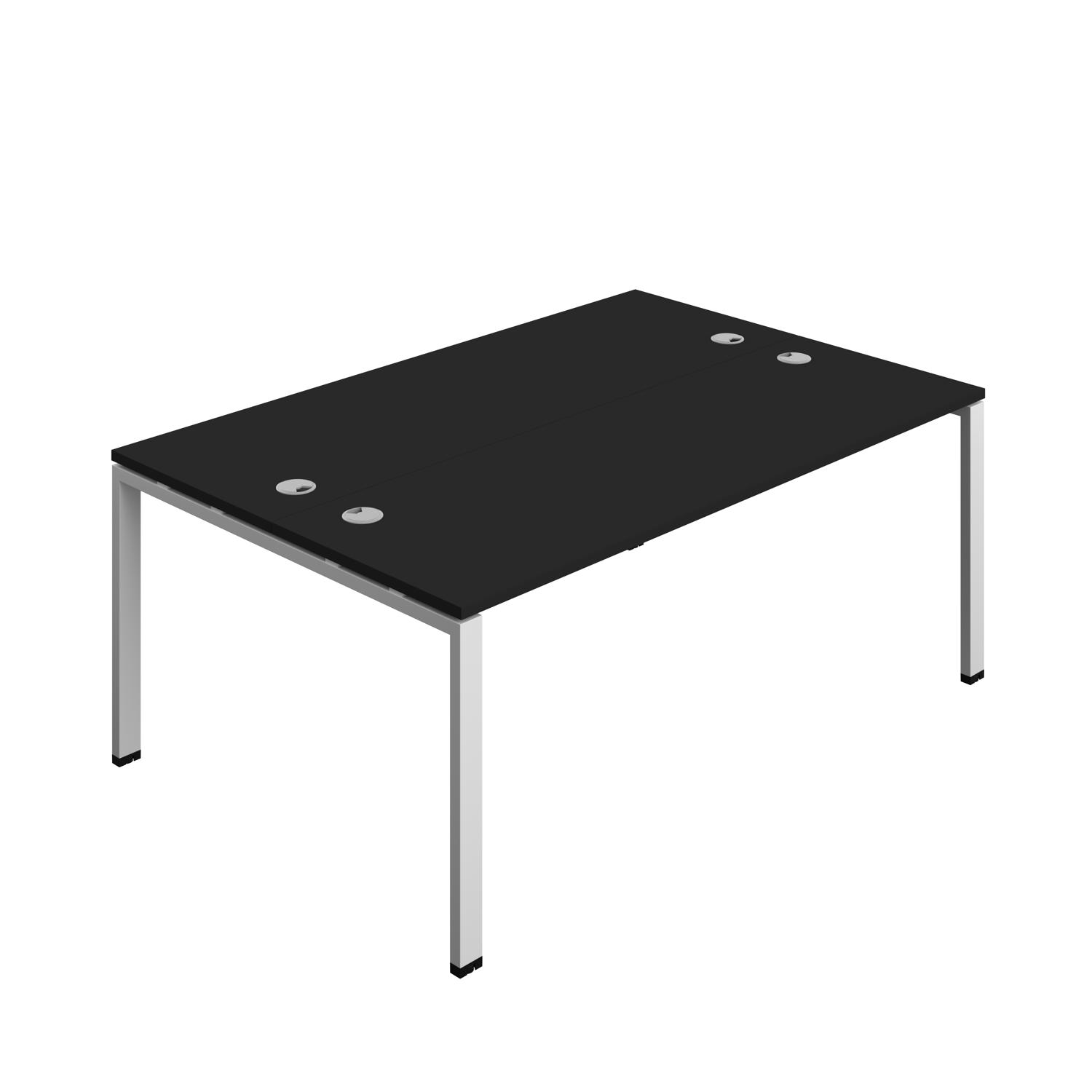 Synergy Bench with Cable Ports: 2 Person : Goal Post Leg : 1800 700 Black/Silver