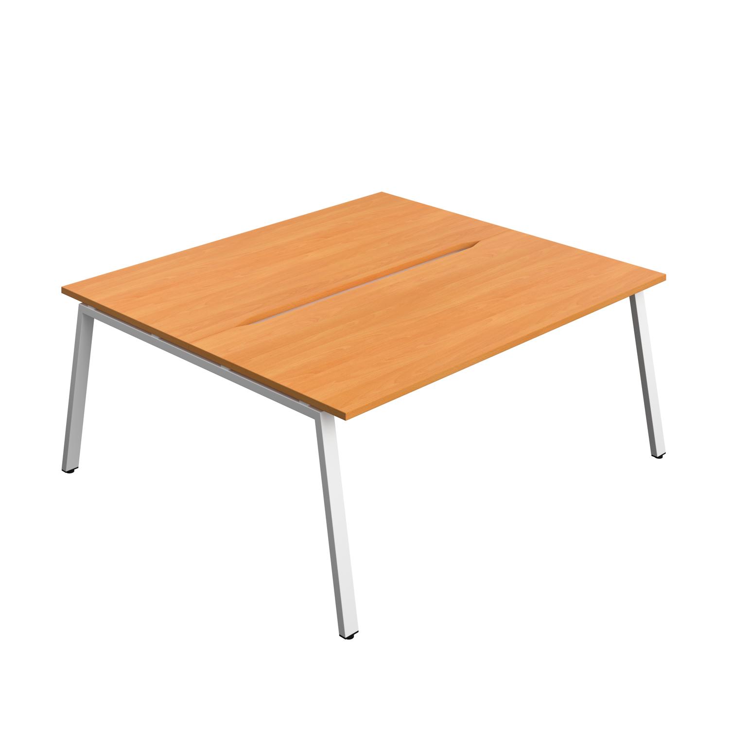 Synergy Bench with Cut Out: 2 Person : A-Frame Leg : 1800 800 Beech/White