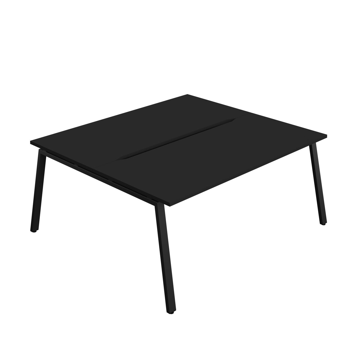 Synergy Bench with Cut Out: 2 Person : A-Frame Leg : 1800 800 Black/Black