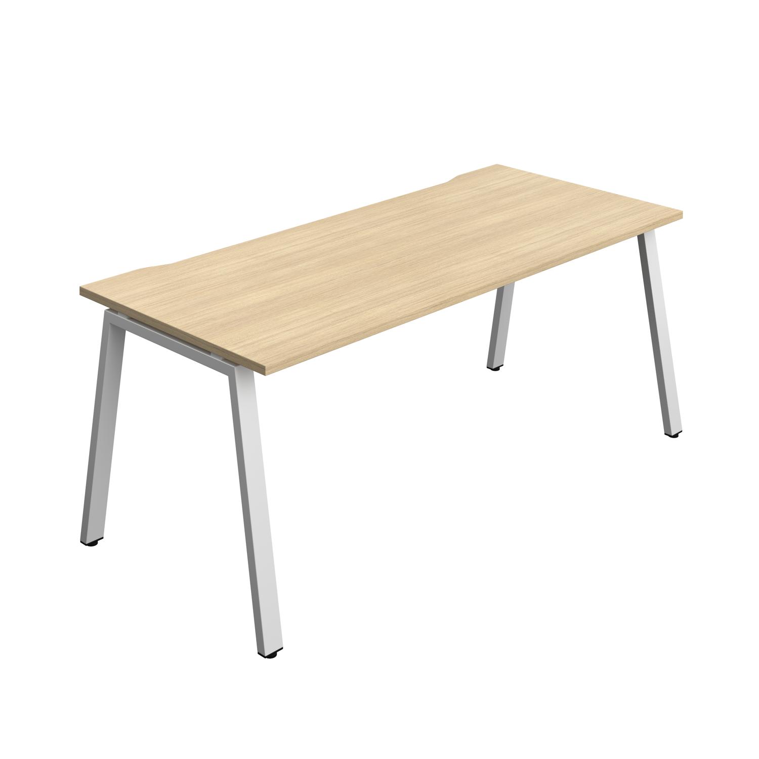 Synergy Bench with Cut Out: 1 Person : A-Frame Leg : 1800 800 Nova Oak/Silver Synergy Bench with Cut Out: 1 Person : A-Frame Leg : 1800 800 Nova Oak/Silver