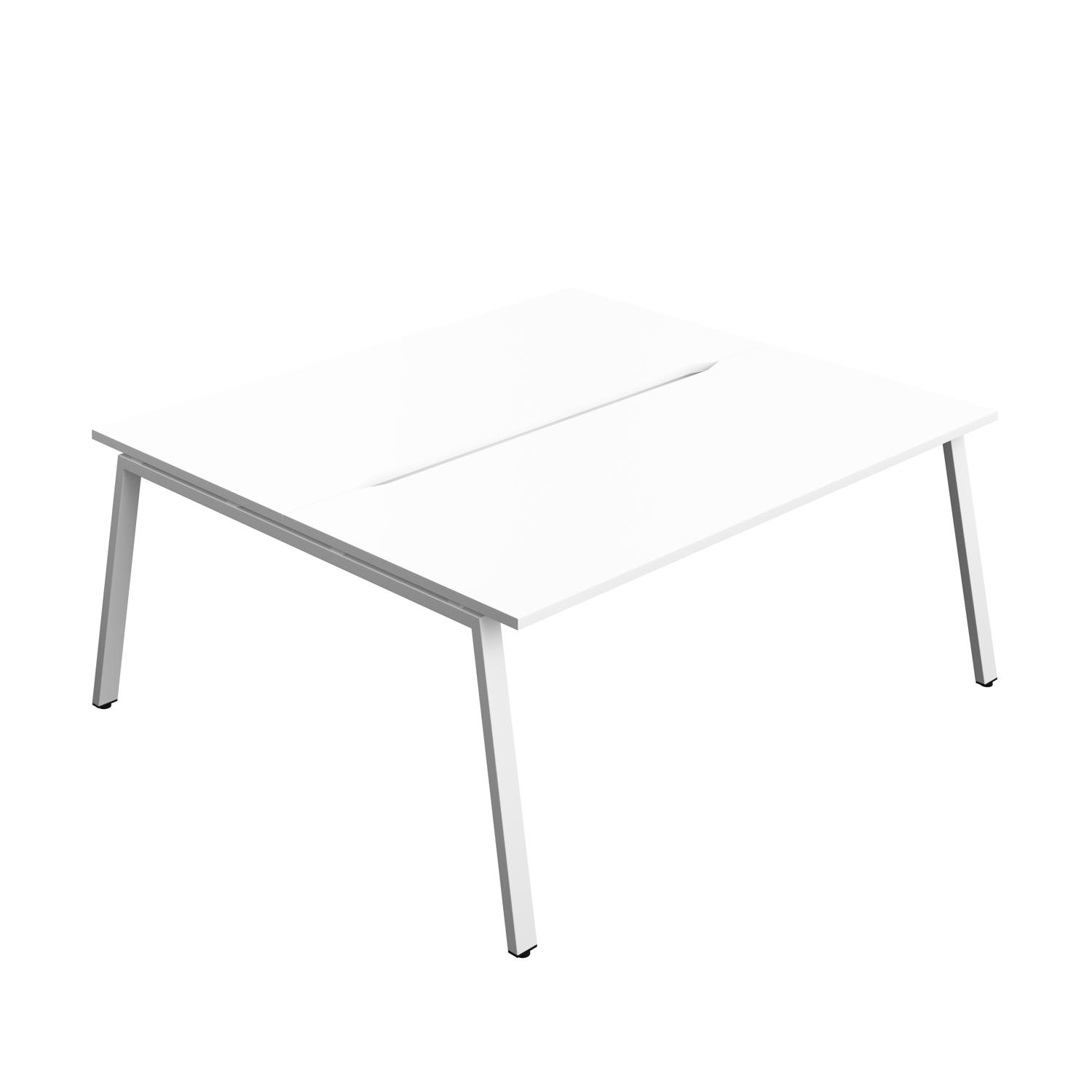 Synergy Bench with Cut Out: 2 Person : A-Frame Leg : 1800 800 White/White