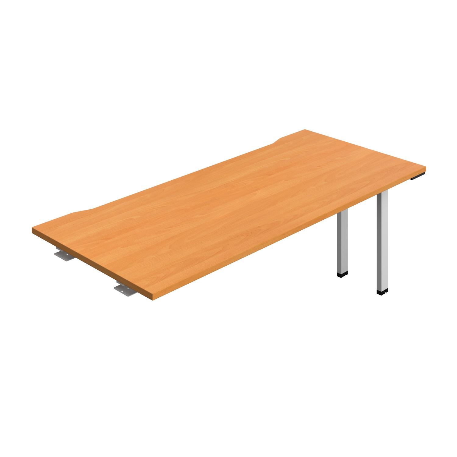 Synergy Bench Extension with Cut Out: 1 Person : 1800 800 Beech/Silver