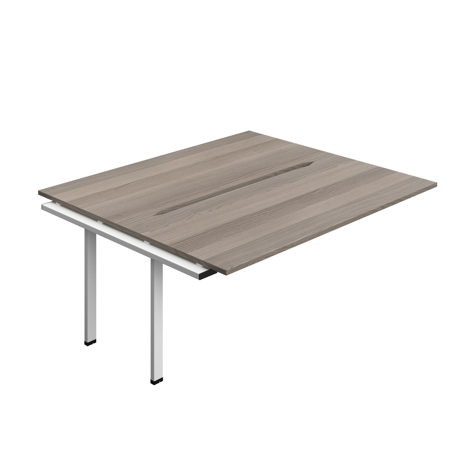 Synergy Bench Extension with Cut Out: 2 Person : 1800 800 Grey Oak/White