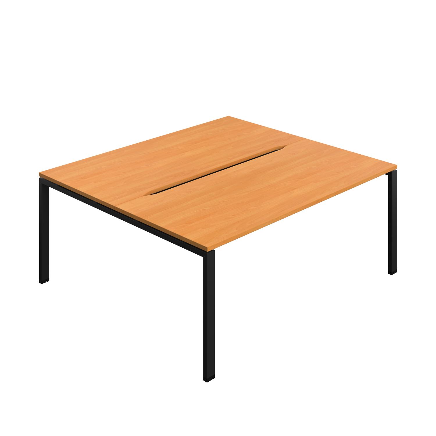 Synergy Bench with Cut Out: 2 Person : Goal Post Leg : 1800 800 Beech/Black