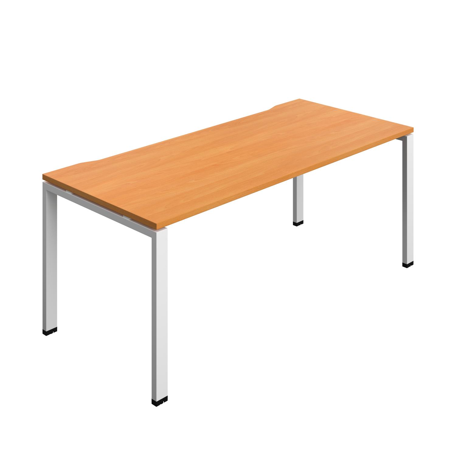 Synergy Bench with Cut Out: 1 Person : Goal Post Leg : 1800 800 Beech/White