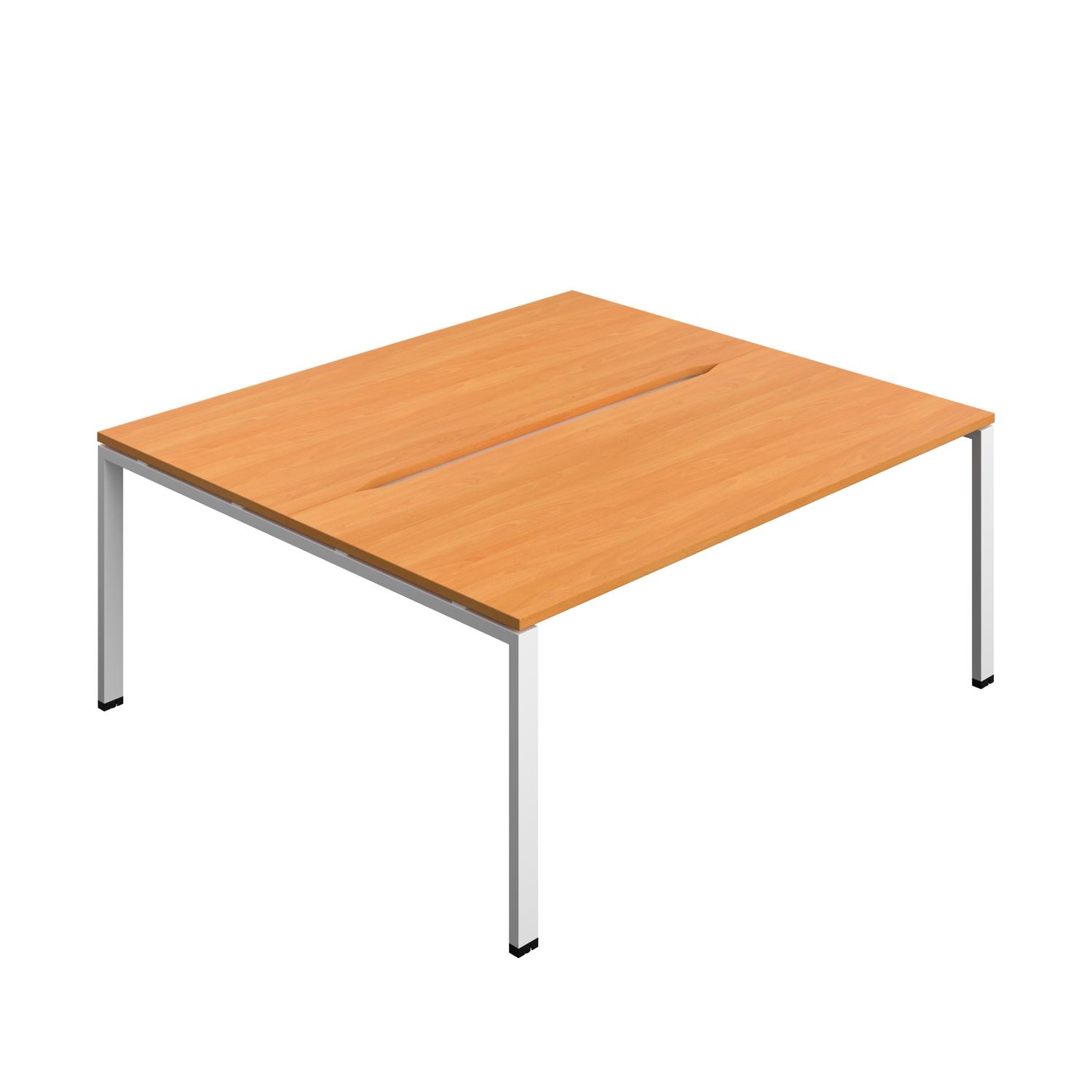 Synergy Bench with Cut Out: 2 Person : Goal Post Leg : 1800 800 Beech/White
