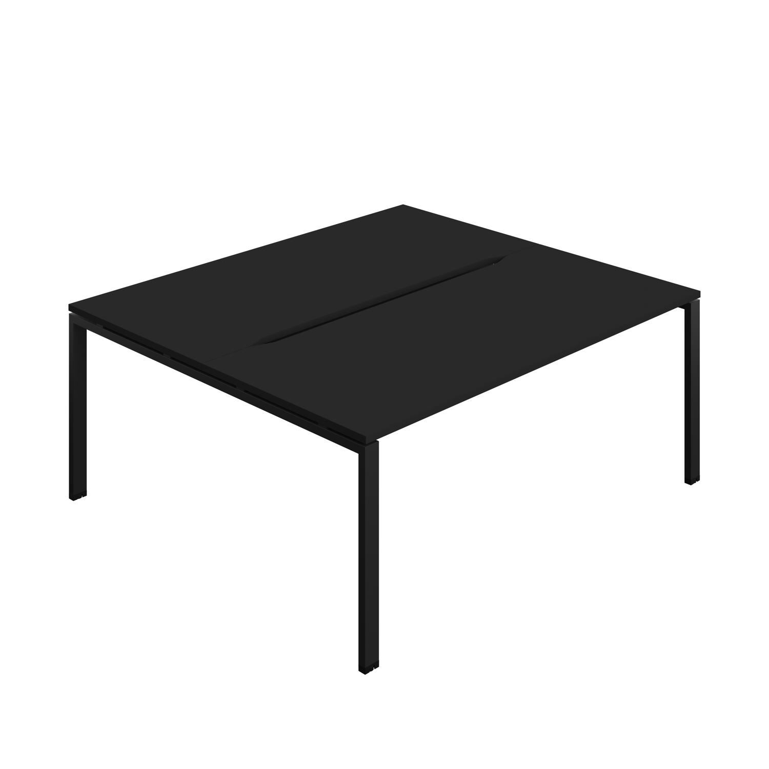 Synergy Bench with Cut Out: 2 Person : Goal Post Leg : 1800 800 Black/Black