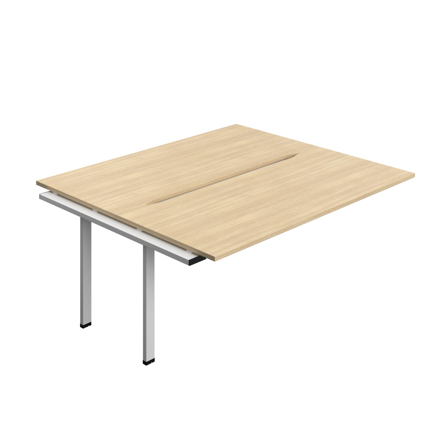 Synergy Bench Extension with Cut Out: 2 Person : 1800 800 Nova Oak/Silver