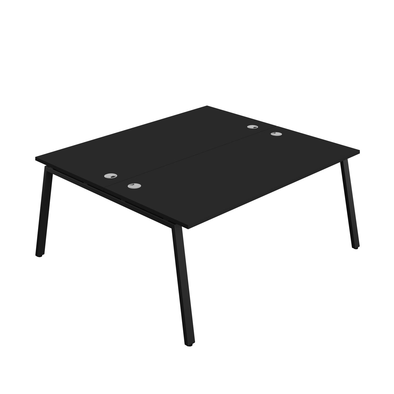 Synergy Bench with Cable Ports: 2 Person : A-Frame Leg : 1800 800 Black/Black