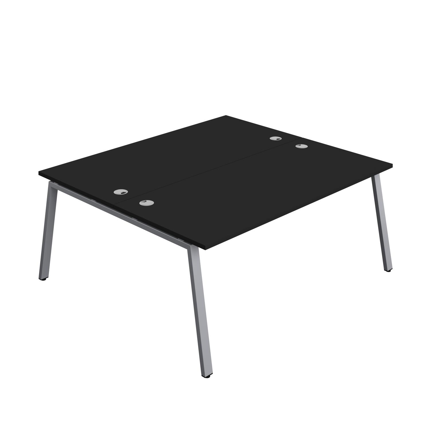 Synergy Bench with Cable Ports: 2 Person : A-Frame Leg : 1800 800 Black/Silver
