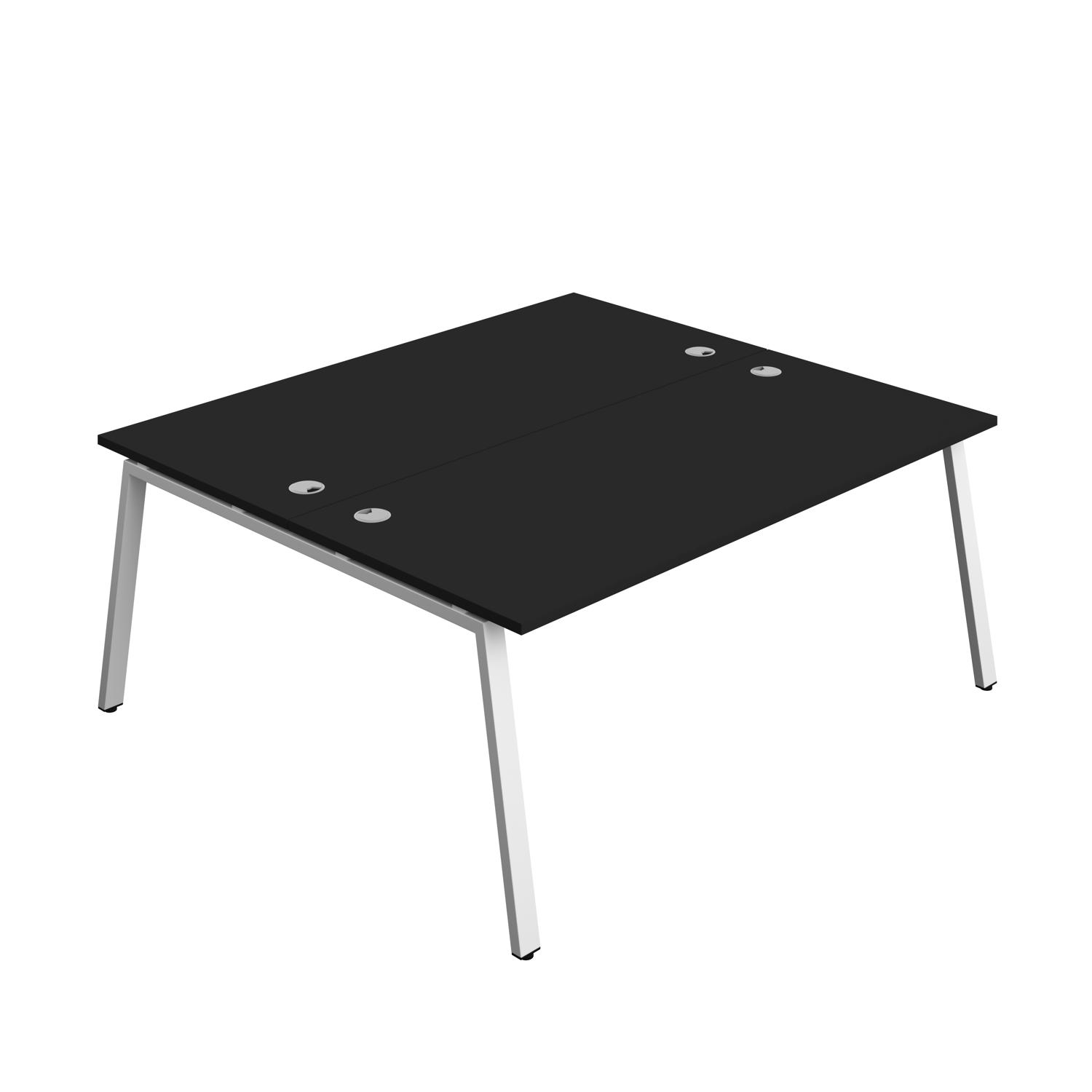 Synergy Bench with Cable Ports: 2 Person : A-Frame Leg : 1800 800 Black/White