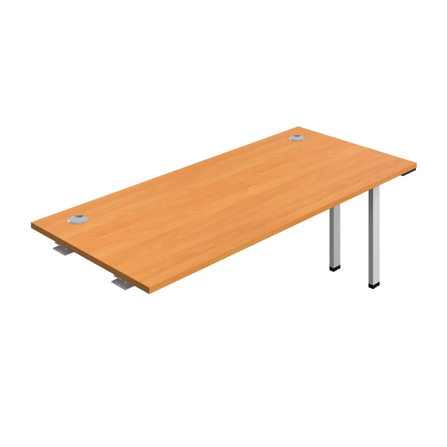 Synergy Bench Extension with Cable Ports: 1 Person : 1800 800 Beech/Silver