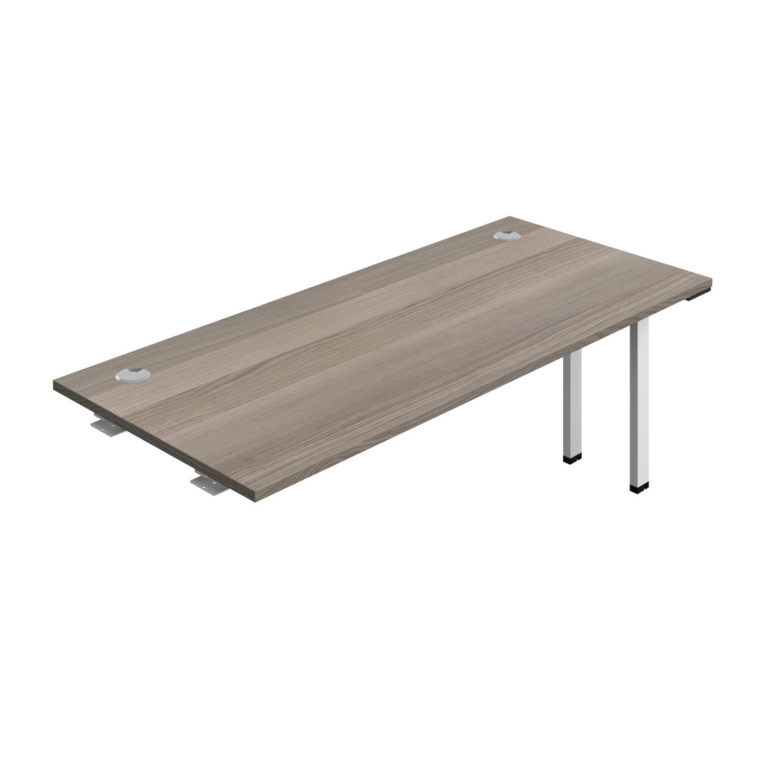 Synergy Bench Extension with Cable Ports: 1 Person : 1800 800 Grey Oak/White