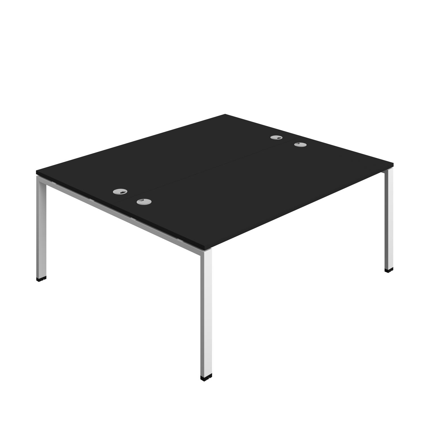 Synergy Bench with Cable Ports: 2 Person : Goal Post Leg : 1800 800 Black/White