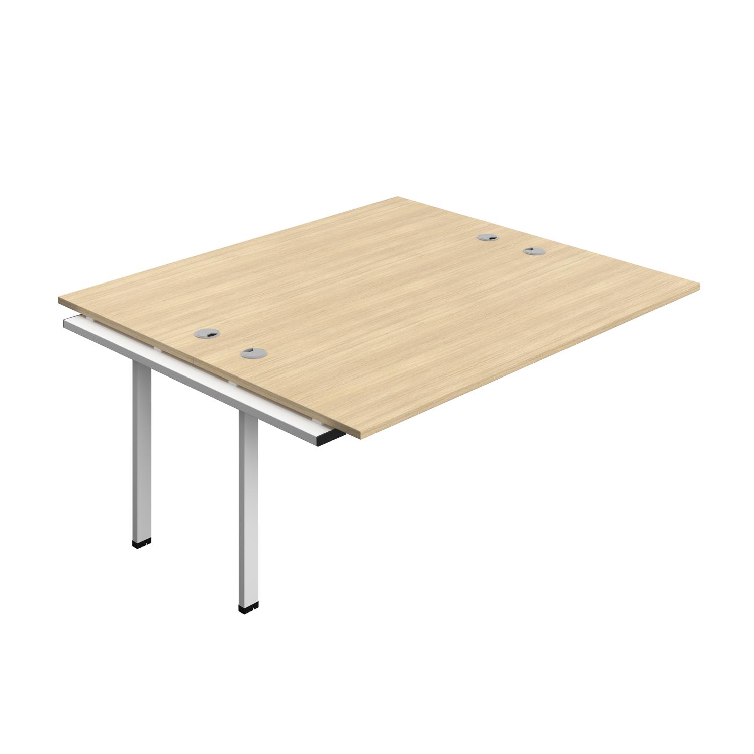 Synergy Bench Extension with Cable Ports: 2 Person : 1800 800 Nova Oak/White