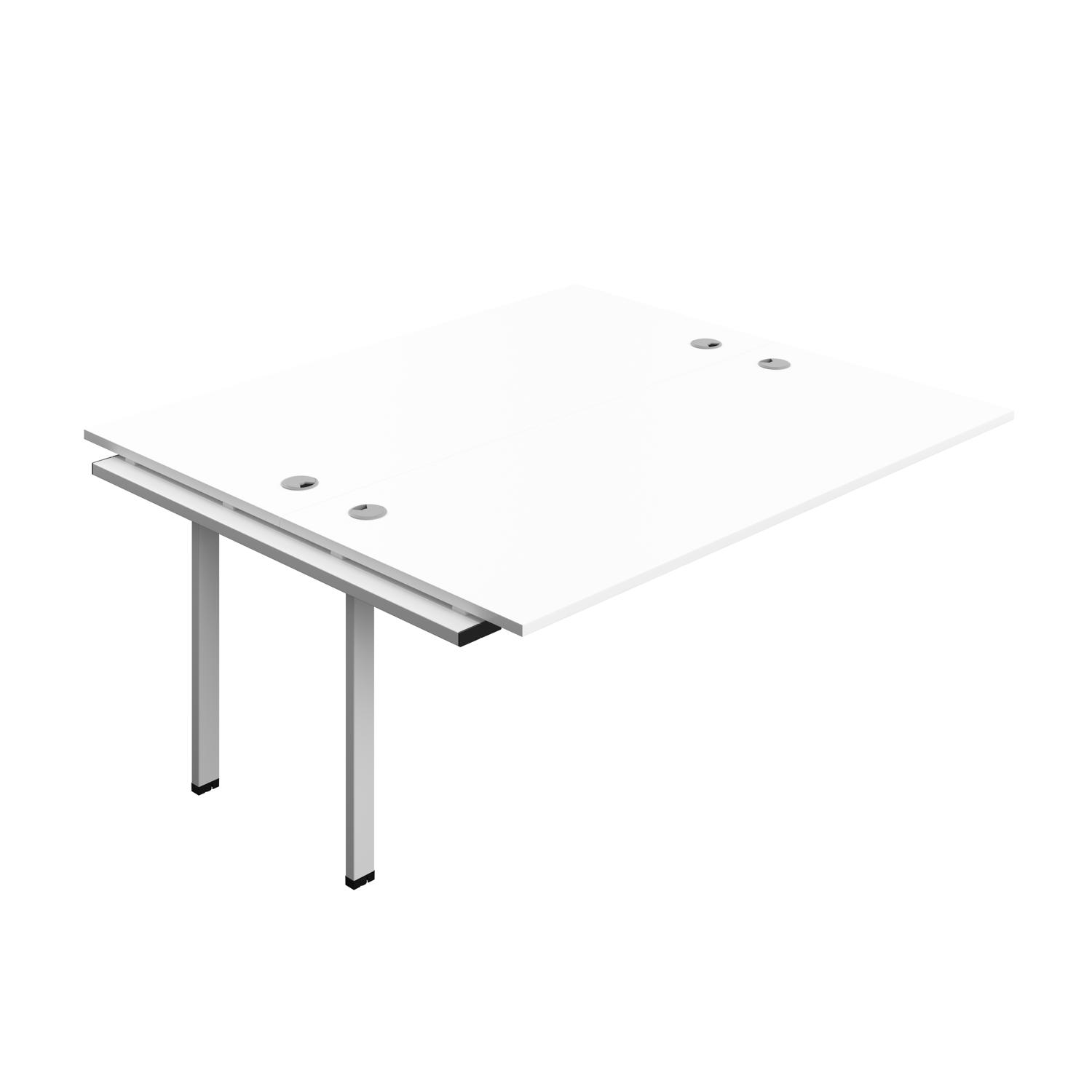 Synergy Bench Extension with Cable Ports: 2 Person : 1800 800 White/Silver