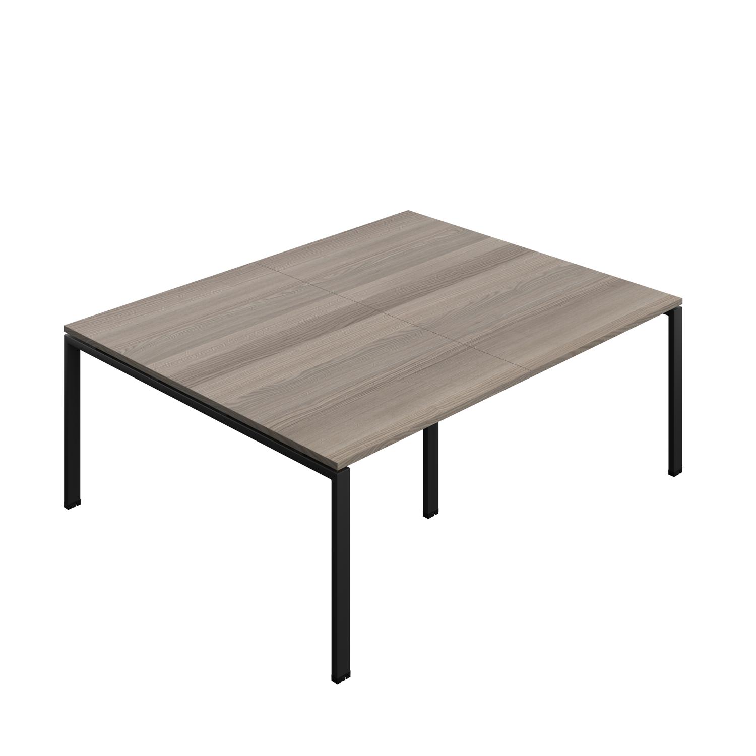 Synergy Meeting Table : Goal Post Leg : 2000 1600 Grey Oak/Black