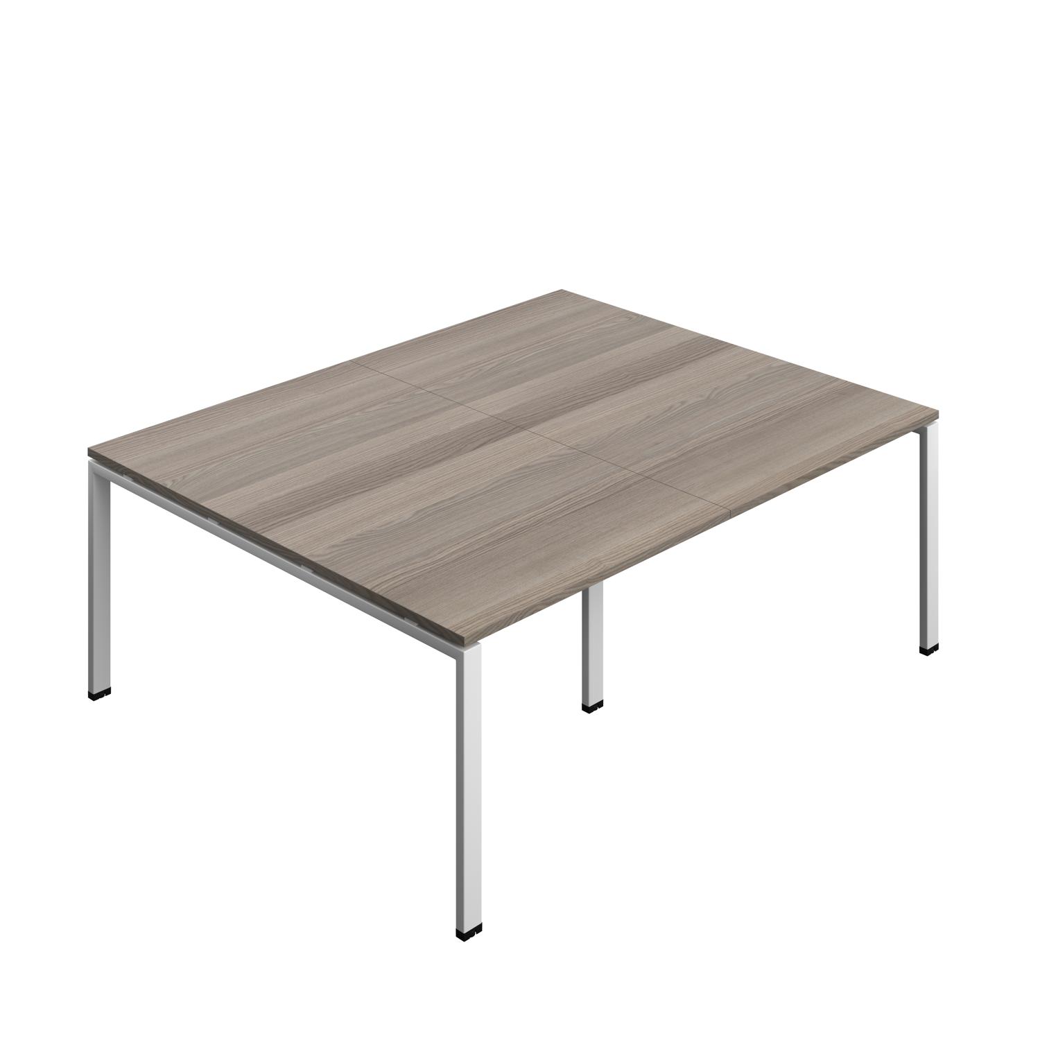 Synergy Meeting Table : Goal Post Leg : 2000 1600 Grey Oak/Silver