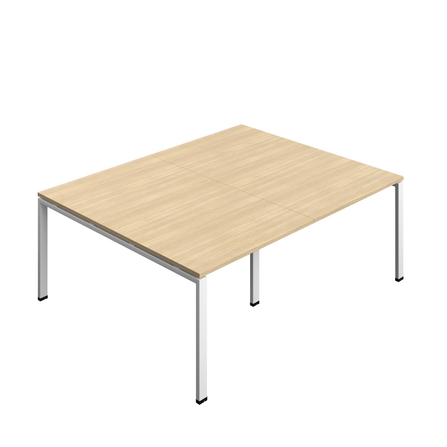 Synergy Meeting Table : Goal Post Leg : 2000 1600 Nova Oak/White