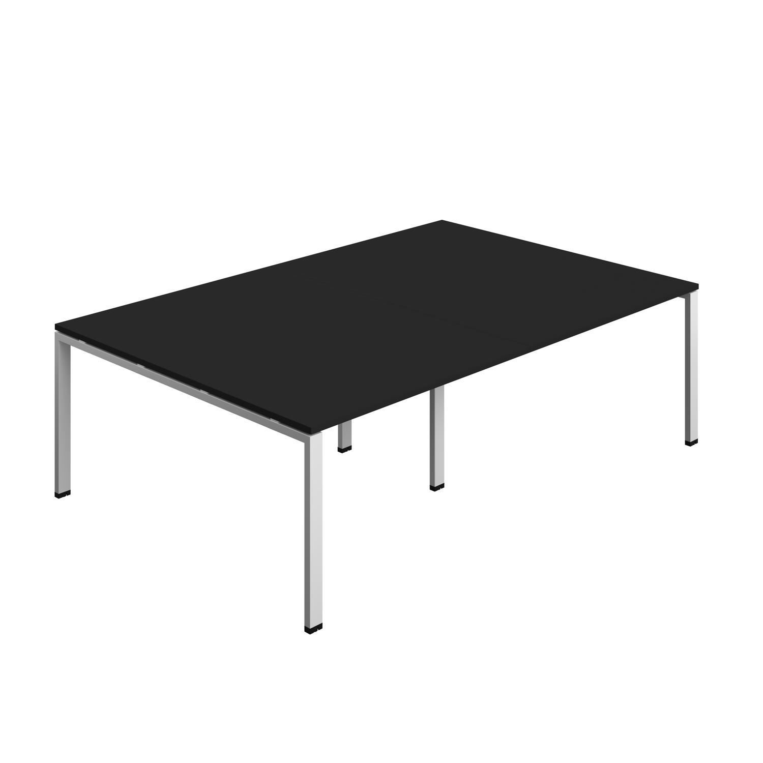 Synergy Meeting Table : Goal Post Leg : 2400 1600 Black/Silver