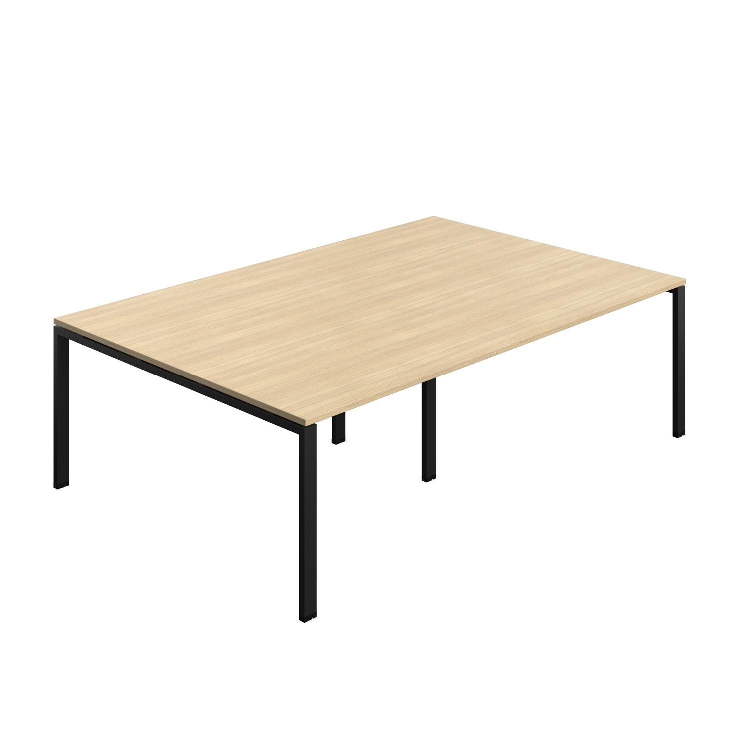 Synergy Meeting Table : Goal Post Leg : 2400 1600 Nova Oak/Black