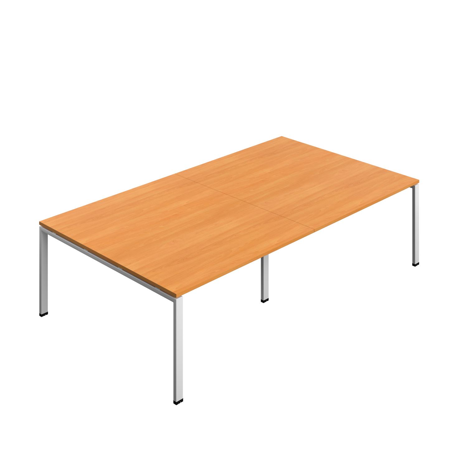 Synergy Meeting Table : Goal Post Leg : 2800 1600 Beech/Silver