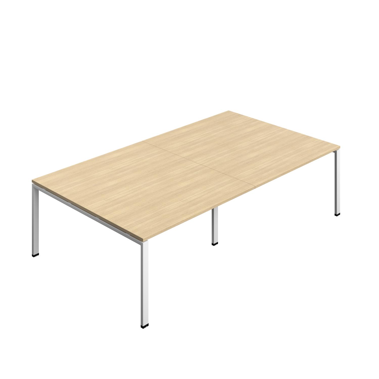 Synergy Meeting Table : Goal Post Leg : 2800 1600 Nova Oak/White
