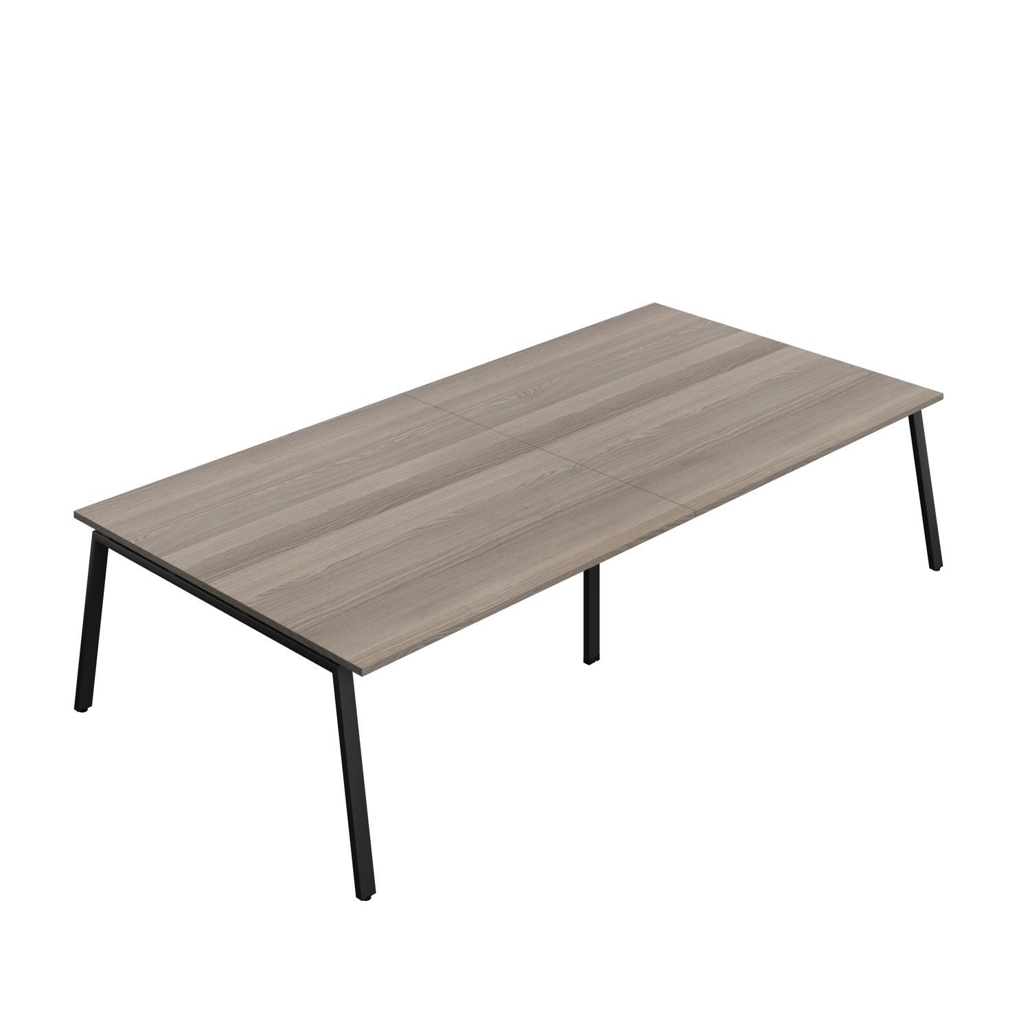 Synergy Meeting Table : A-Frame Leg : 3200 1600 Grey Oak/Black