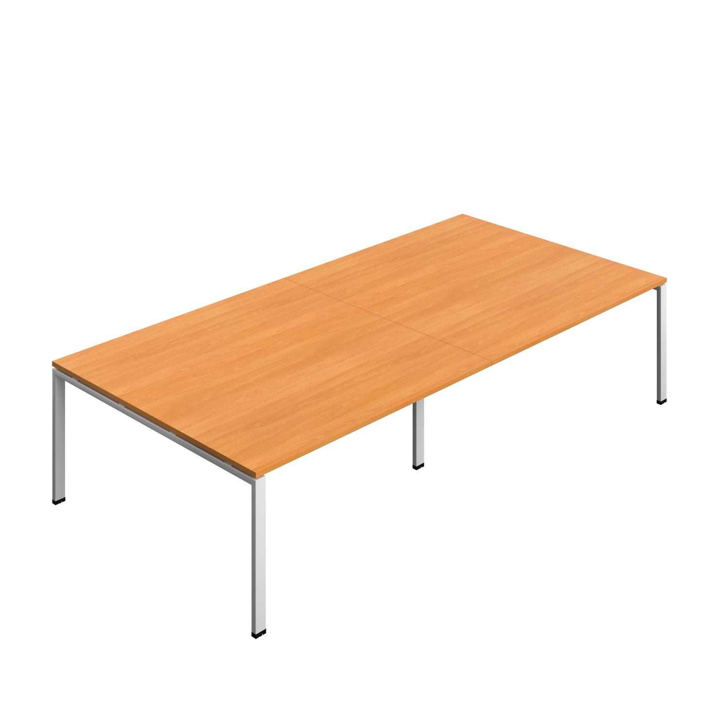 Synergy Meeting Table : Goal Post Leg : 3200 1600 Beech/Silver