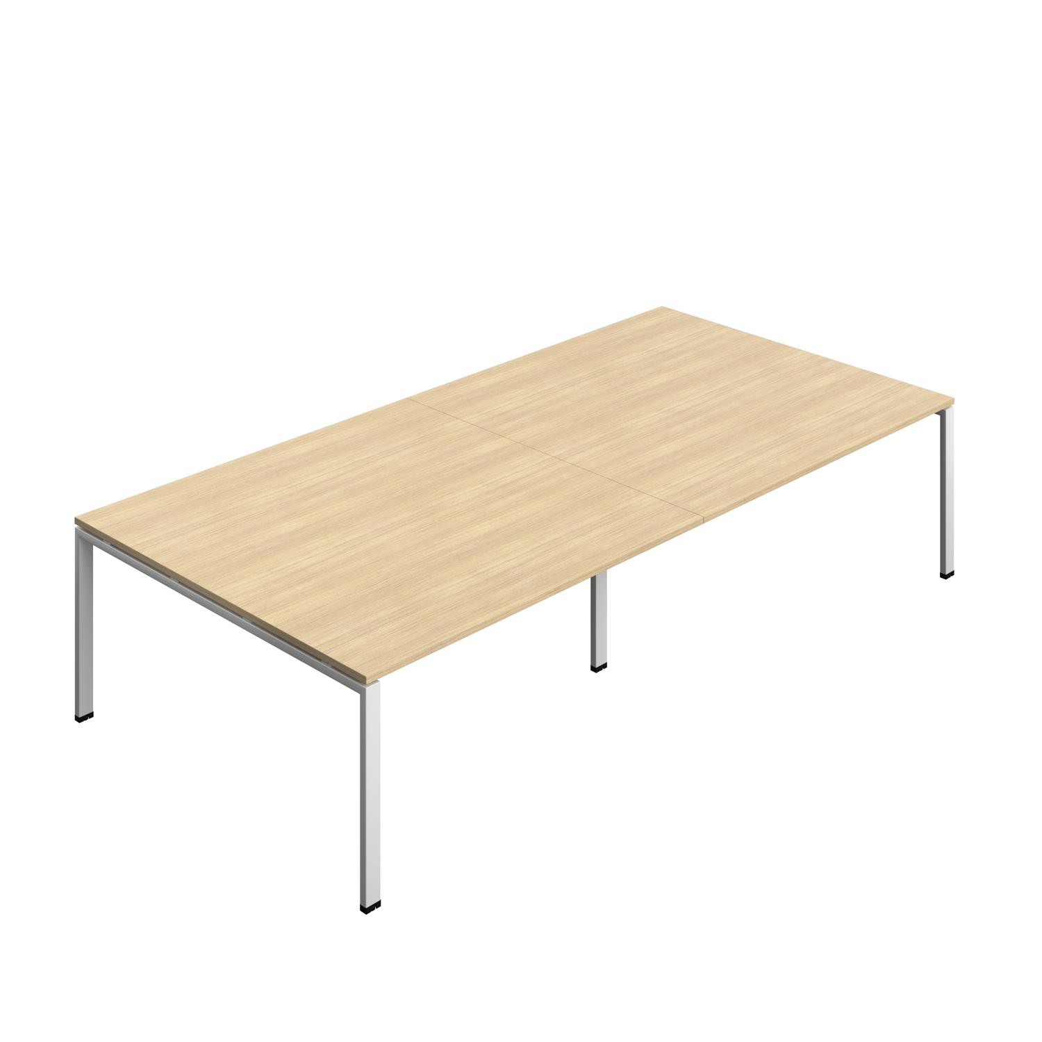 Synergy Meeting Table : Goal Post Leg : 3200 1600 Nova Oak/Silver