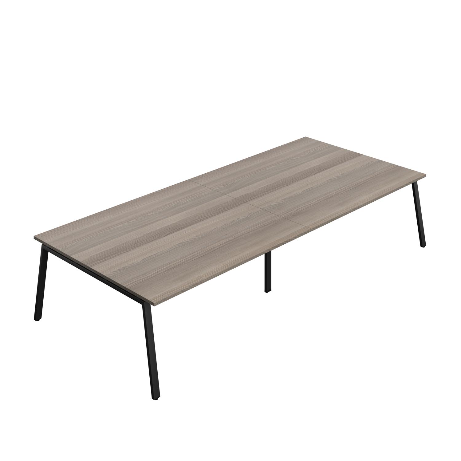 Synergy Meeting Table : A-Frame Leg : 3600 1600 Grey Oak/Black