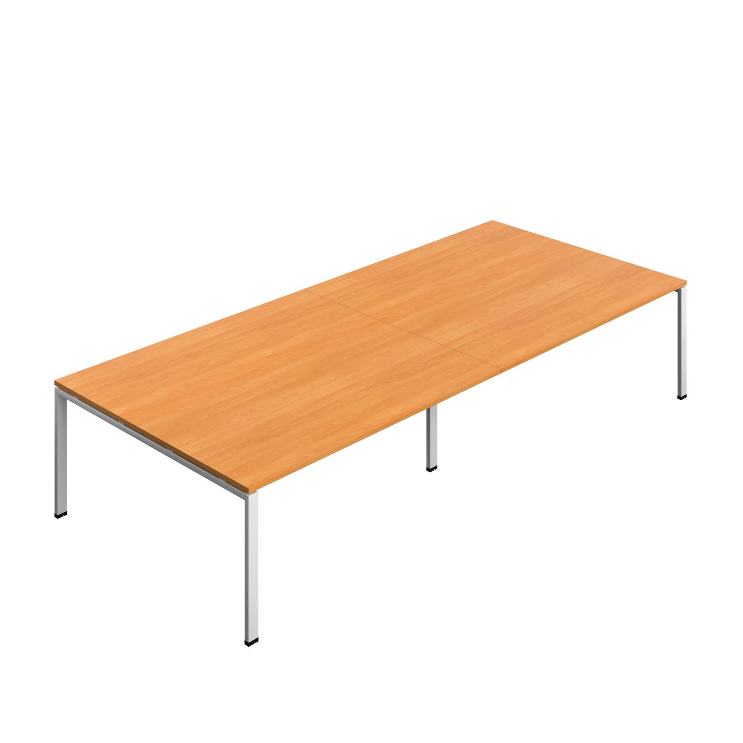 Synergy Meeting Table : Goal Post Leg : 3600 1600 Beech/Silver