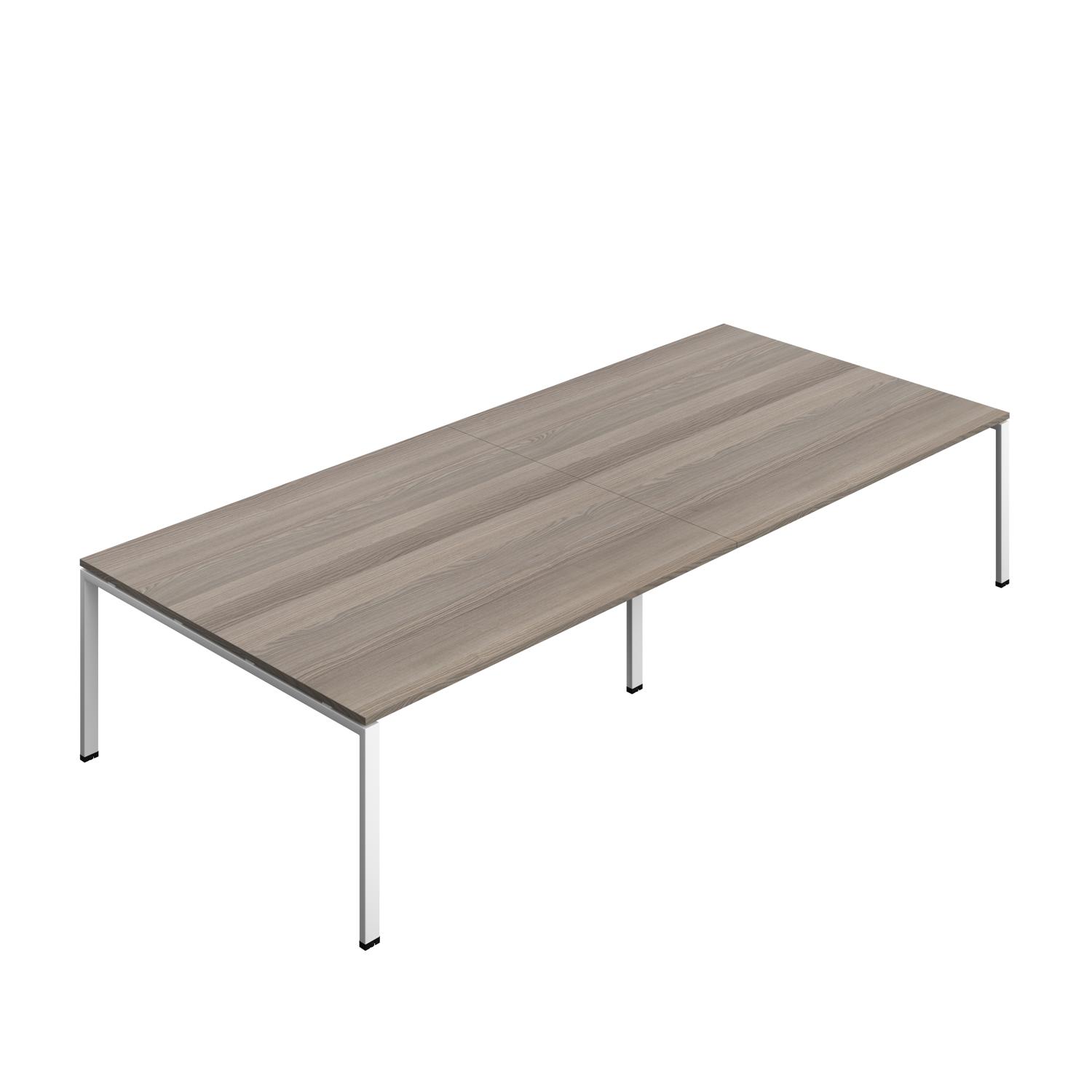 Synergy Meeting Table : Goal Post Leg : 3600 1600 Grey Oak/White
