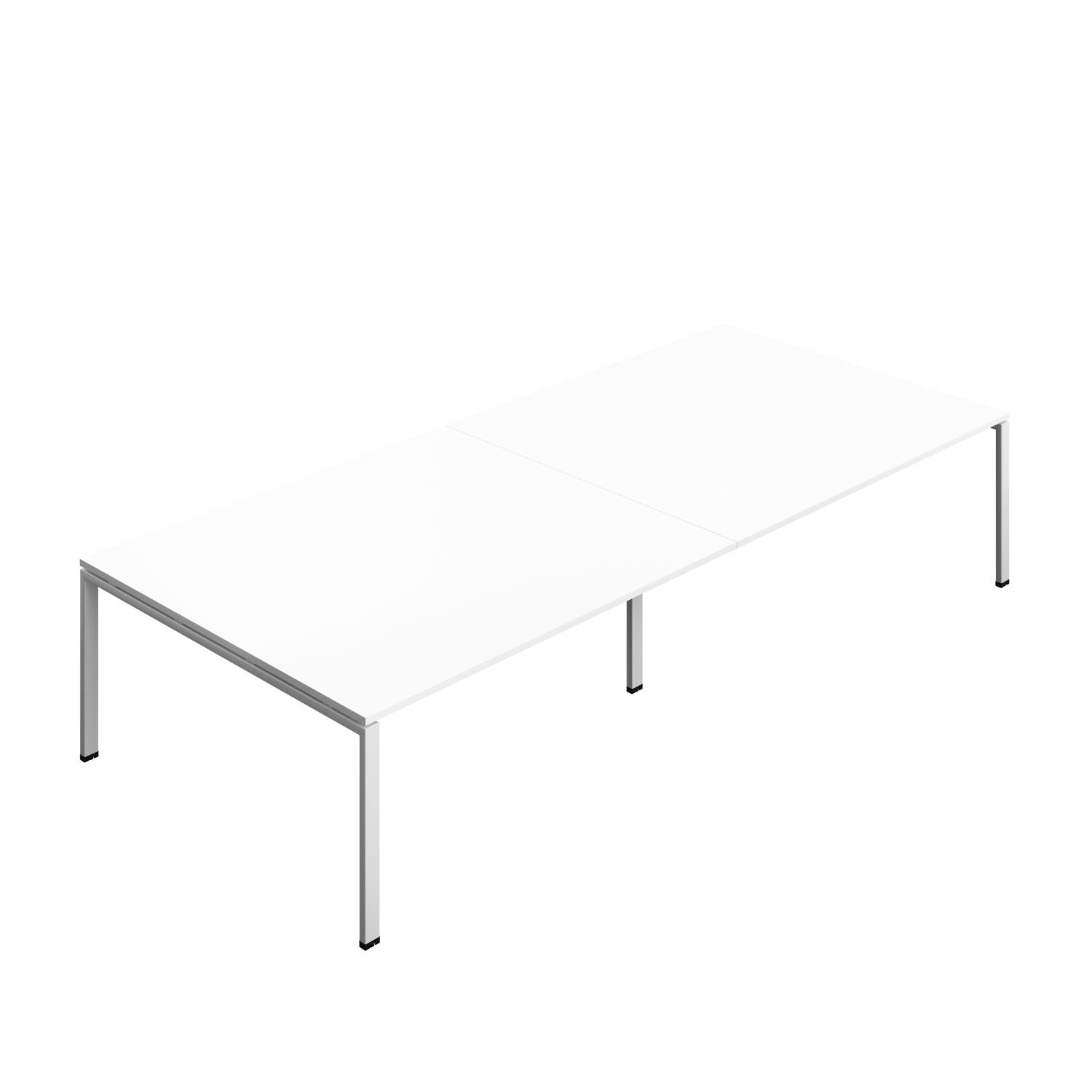 Synergy Meeting Table : Goal Post Leg : 3600 1600 White/Silver