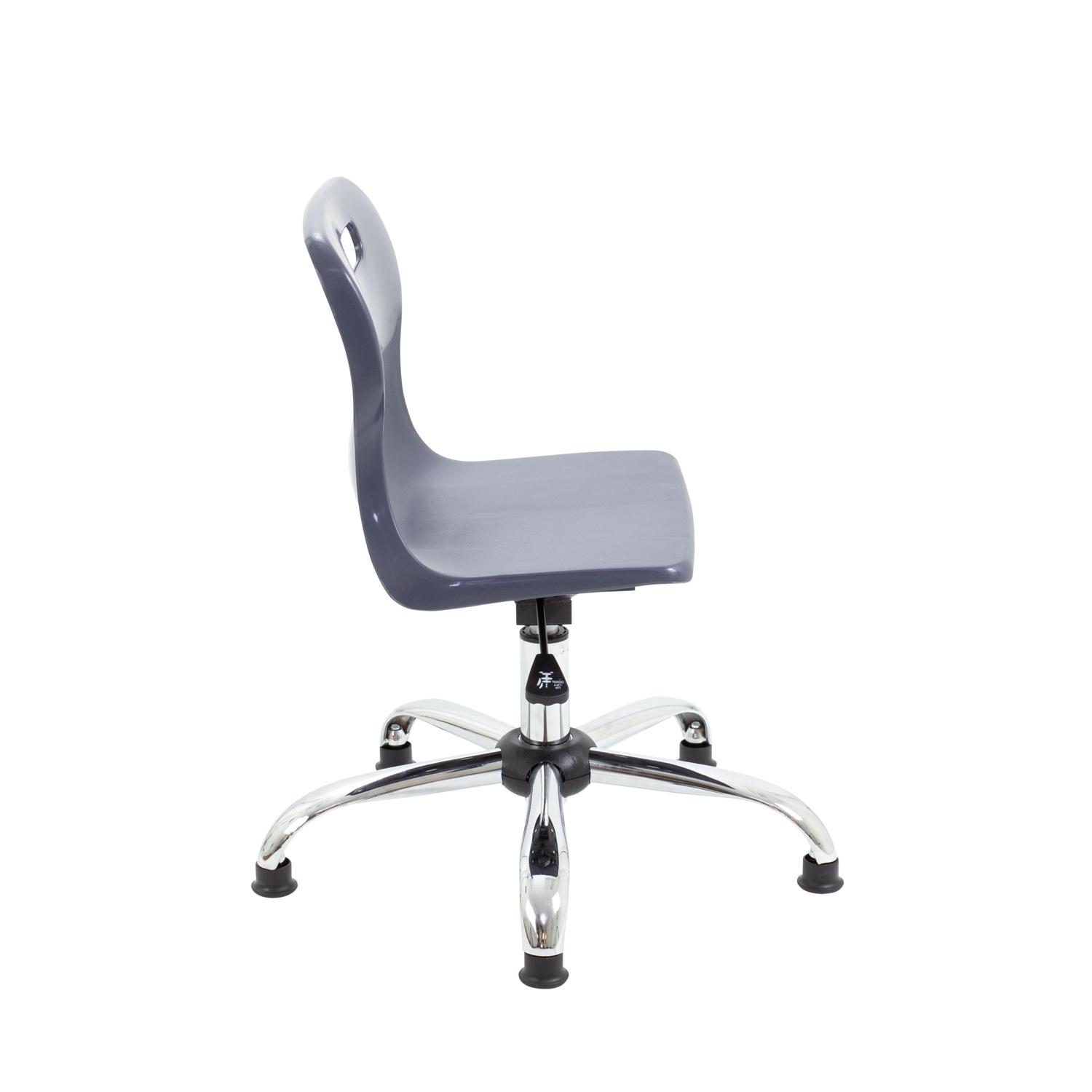 Titan Swivel Junior Chair with Chrome Base and Glides Size 3-4 Charcoal/Chrome