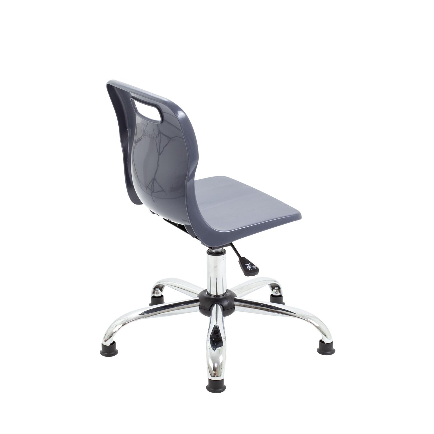 Titan Swivel Junior Chair with Chrome Base and Glides Size 3-4 Charcoal/Chrome