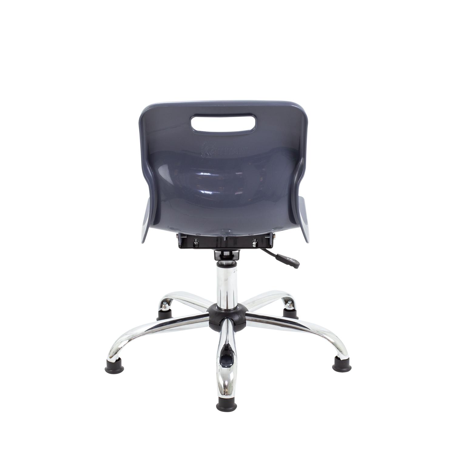 Titan Swivel Junior Chair with Chrome Base and Glides Size 3-4 Charcoal/Chrome