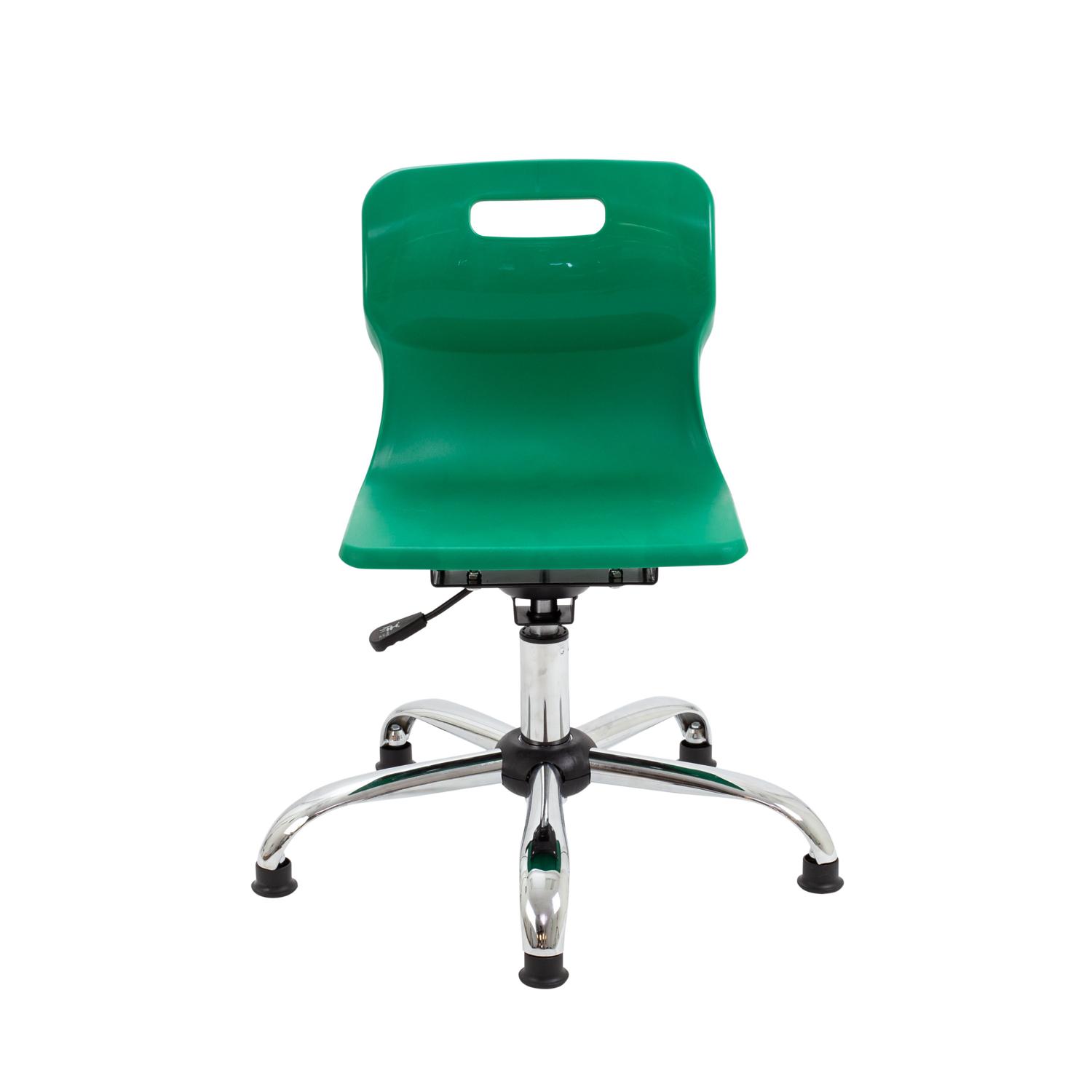 Titan Swivel Junior Chair with Chrome Base and Glides Size 3-4 Green/Chrome