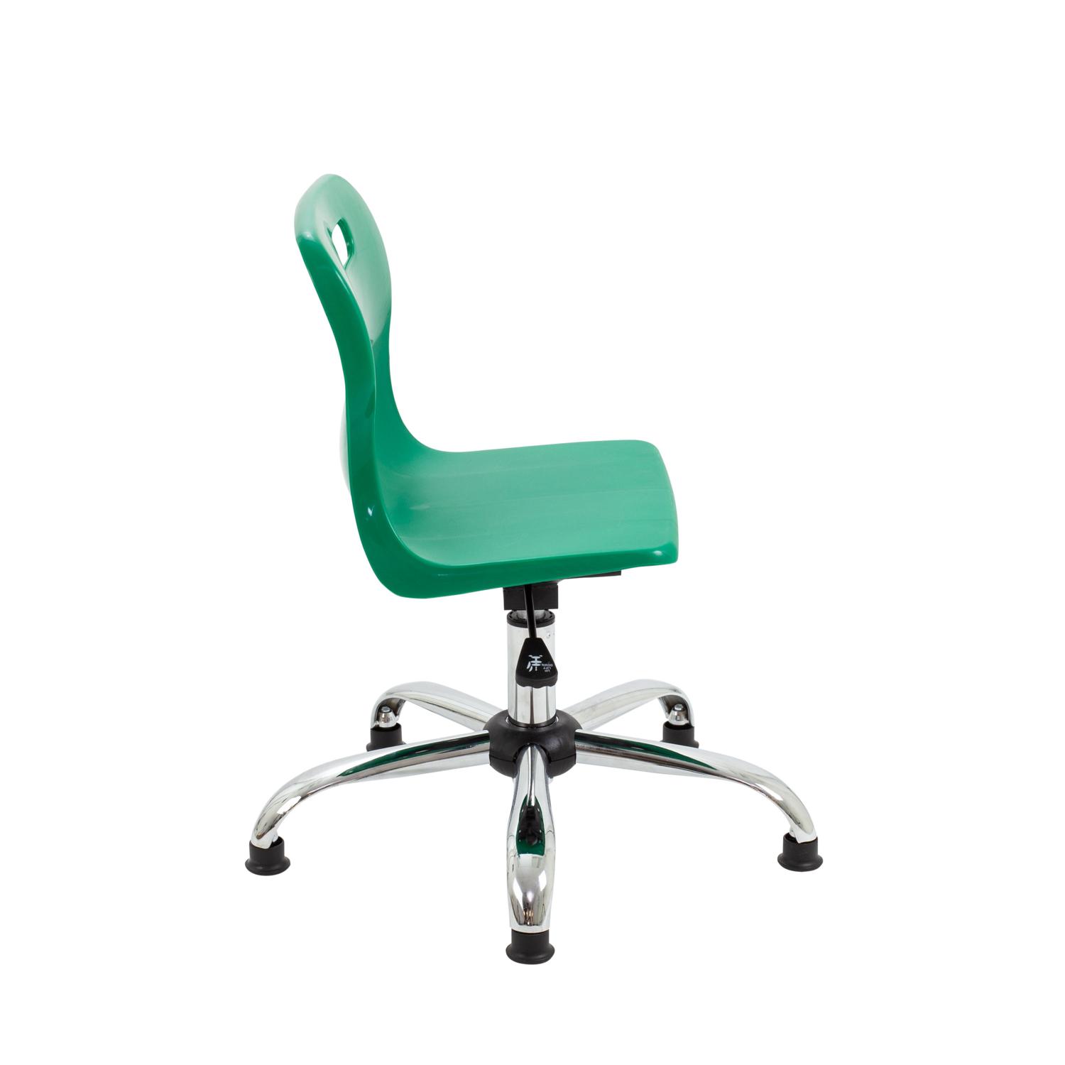 Titan Swivel Junior Chair with Chrome Base and Glides Size 3-4 Green/Chrome
