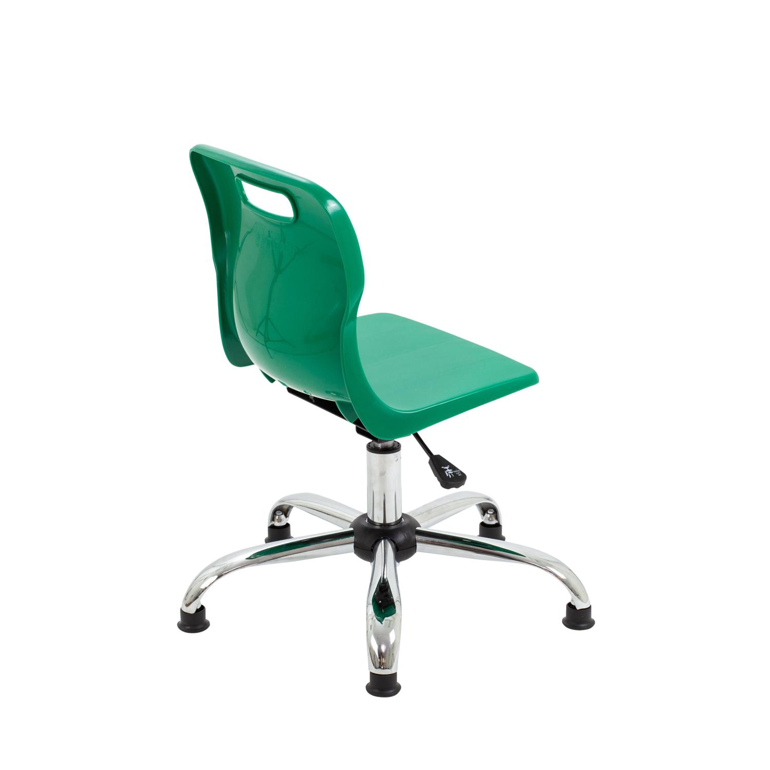 Titan Swivel Junior Chair with Chrome Base and Glides Size 3-4 Green/Chrome